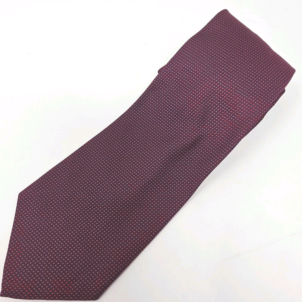 Brooks Brothers Makers Tie Mens Red Geometric Silk Woven Classic Handmade